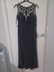 Vestito Maxi Abito Mylene Klass Nero Gioiellato Taglia 14 Nuovo Con Etichette - Foto 1 di 6