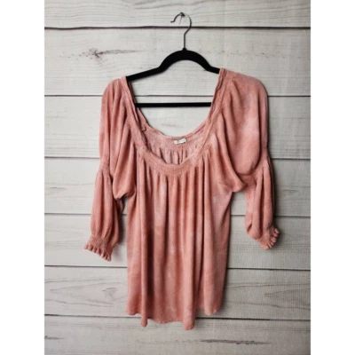 Blusa Maurices Mujer Rosa Manga 3/4 Cuello Redondo Calado 100% Rayón Plus 2X Foto 1 de 4