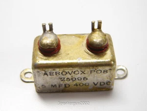 NOS Aerovox PIO Capacitor / 0.5 MFD 400 VDC / 25095 P08 -- KTB1 - Picture 1 of 2