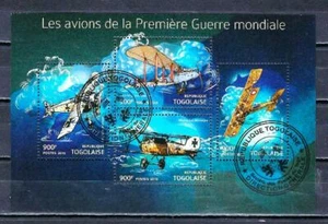 Erster Weltkrieg Flugzeuge Togo 2015 (29) Yvert Nr. 4716 bis 4719 gestempelt used - Bild 1 von 1