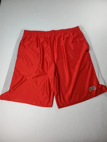 UNLV Rebels Basketball Shorts 2XL Mens Red Pockets Drawstring Silky Y2K NCAA Cover