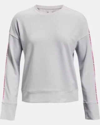 UNDER ARMOUR Sweatshirt Women's 2XL Gray UA Rival Terry Taped Crew - Image 1 of 4