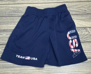 Team USA Apparel Navy Blue Shorts Pockets USA Logo Kids Size 4 - Picture 1 of 6