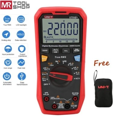 UNI-T UT61E+ TRMS Digital Multimeter AC DC Voltmeter LPF NCV Cap Ohm Freq Tester - Image 1 of 4