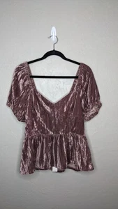 Neu mit Etikett Anthropologie Porridge Damen Large lila Schößchen Schnürung Samt Top - Bild 1 von 10