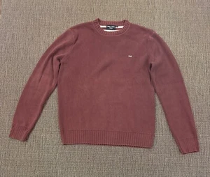 Eden Park Team Crew Neck Sweater Jumper Medium Team Paris Cotton Purple - Picture 1 of 7