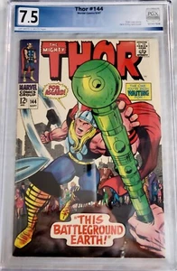 THE MIGHTY THOR #144 PGX 7.5 KEY 1967 STAN LEE and JACK KIRBY not CGC CBCS EGS - Picture 1 of 3