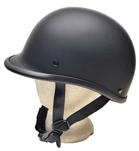CASCO ESTILO POLO JOCKEY PLANO NEGRO BAJO PERFIL MOTOCICLISTA MOTO NOVEDAD TAPA - Imagen 1 de 5