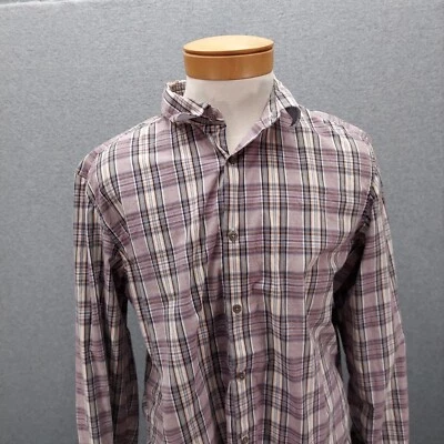 Camisa de vestir Banana Republic para hombre X-grande diseño a cuadros marrón con botones Foto 1 de 4