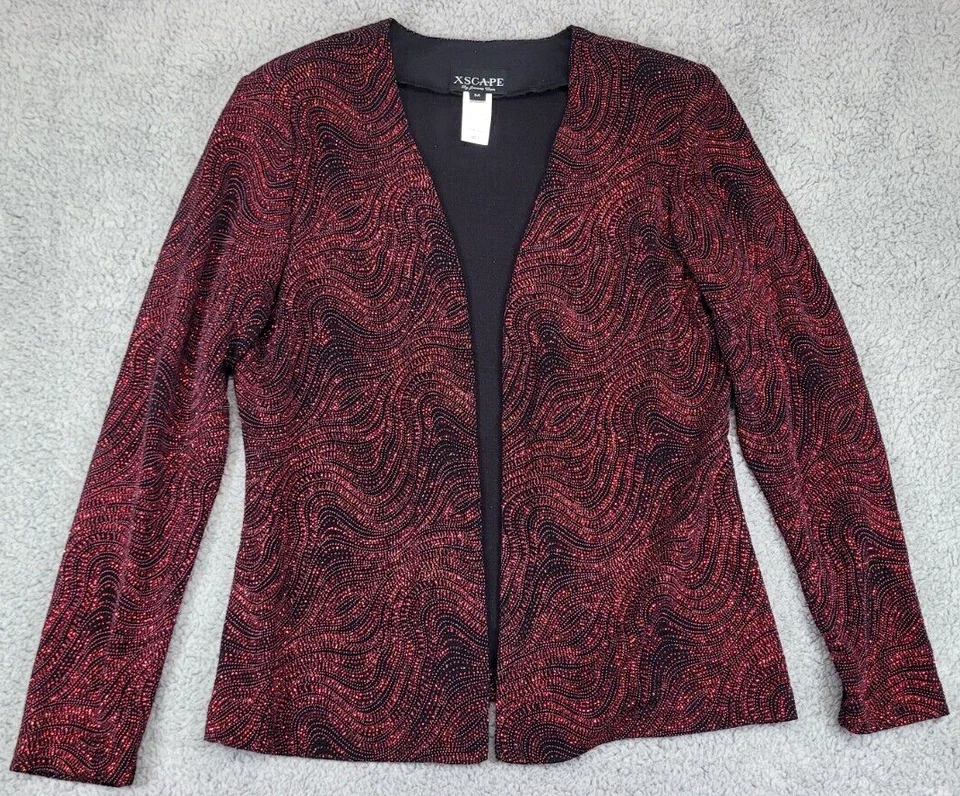 Conjunto de 2 piezas sin mangas y cárdigan Xscape By Joanna Chen para mujer M rojo brillante de colección Foto 1 de 4