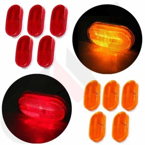 10X Amber/Red 4'' Oval  6Diodes Side Marker Clearance Light Trailer Camper Truck - Picture 1 of 12
