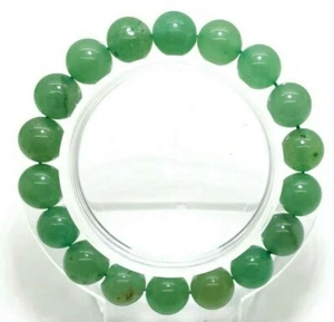 Natural Aventurine Round Gemstone Beads Stretch Energy Healing Bracelet PG85 - Picture 1 of 5