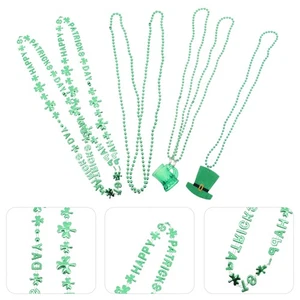 7 Pcs Klee Perlenkette St. Patricks Day Halsketten Festival-Halskette - Picture 1 of 12