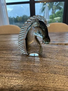 Vintage Murano Large Heavy Massive Sculpture Horse Smoky Gray Hand Blown Glass🔥 - Picture 1 of 12