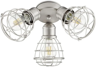 International 3-LT Cage Patio Ceiling Fan Light Kit - Satin Nickel - 2314-65,Pew - Image 1 of 3