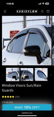 Viseras de ventana Subaru WRX Sti 2015-2021 Foto 1 de 3