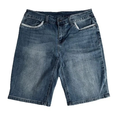 Pantalones Cortos Christopher & Banks Bermudas 6 Azul Tiro Medio Denim Mujer Medidas W31 Foto 1 de 4