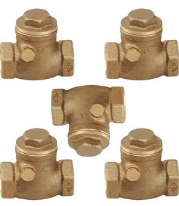 Midline Valve Swing Check Valve, FIP Connection, Cast Brass (5 PK) - Picture 1 of 5