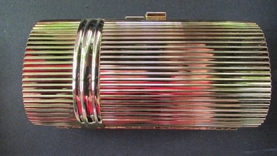 Bolso sin asas de metal vintage MIRIAM MARSHALL tono dorado cadena rígida RARO Foto 1 de 4