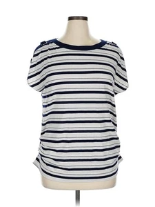 89th & Madison Women White Short Sleeve Top XL - Picture 1 of 4
