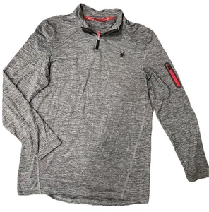 Spyder Jacket Adult Large Gray Pullover  1/4 Zip Performance Stretch Men Active - Picture 1 of 3