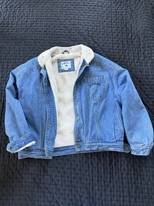 Vintage Camel Cigarettes Denim Jacket Blue Sherpa Lined Western Trucker Coat XL - Picture 1 of 1