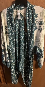 Free People All Tous offene Strickjacke grün Blumen Boho One Size - Bild 1 von 3