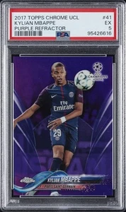 2017 TOPPS CHROME CHAMPIONS LEAGUE #41 KYLIAN MBAPPE ROOKIE RC 164/250 PSA 5 - Picture 1 of 2