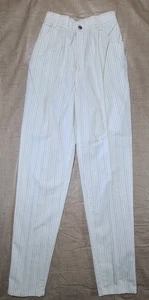 Vintage 1980er Levi's Damenhose Größe 5 plissiert spitz zulaufend Nadelstreifen hergestellt in den USA 23 × 31 - Bild 1 von 14