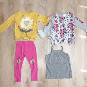 Girls' Floral Heart Outfit 4 Piece Miscellaneous Bundle 4T - Picture 1 of 7