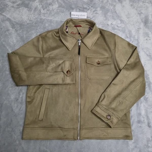 Robert Graham Vegan Suede Field Jacket  Full Zip Front Side & Pockets Men's Sz L - Picture 1 of 7