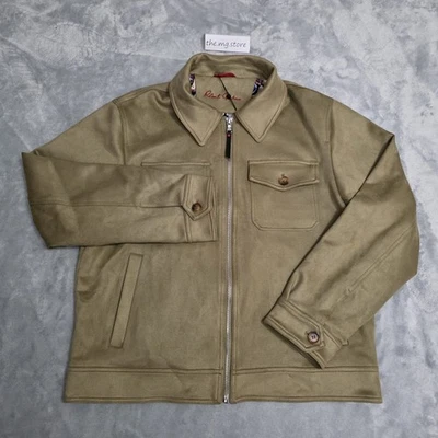 Robert Graham Vegan Suede Field Jacket  Full Zip Front Side & Pockets Men's Sz L - Image 1 of 4
