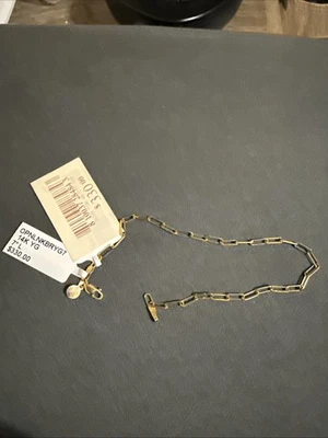 Pulsera de cadena con clip de papel de oro de 14 quilates Zoe Lev Jewelry, 7" L Foto 1 de 4