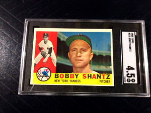 1960 TOPPS Bobby Shantz #315 SGC 4.5 VG EX NY Yankees Vintage