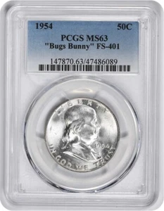 1954 Franklin Half Dollar Bugs Bunny FS-401 MS63 PCGS - Picture 1 of 2