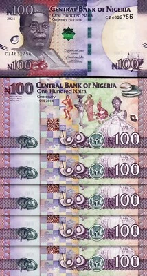 Nigeria 100 Naira 2024, UNC, 5 Pcs LOT, Consecutive, P-41,NEW SIGN - Image 1 of 4