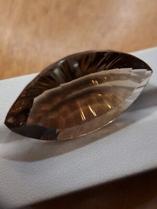 Large laser cut smokey quartz gemstone - faceted natural Quartz 55.05 CTS - Picture 1 of 10
