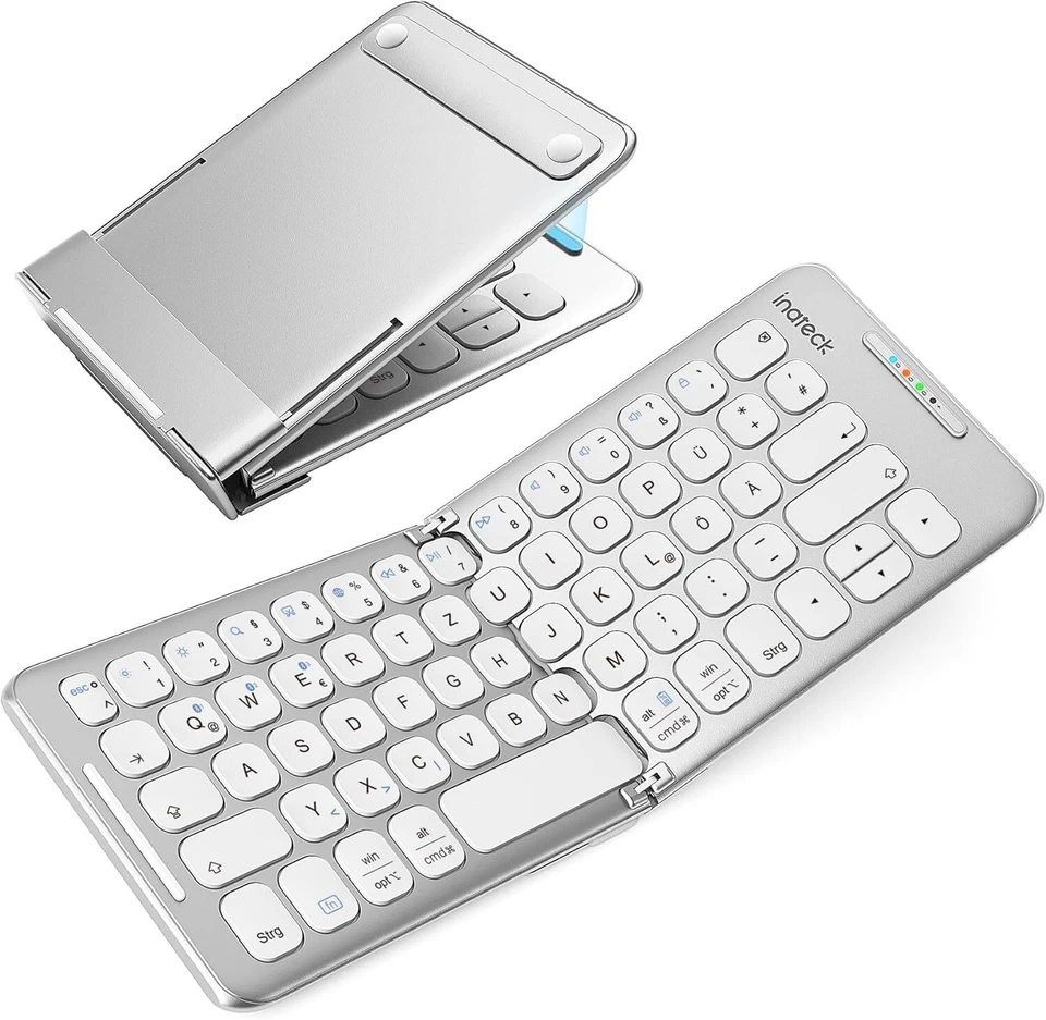 Inateck Teclado Plegable Bluetooth QWERTZ,Mini Portátil con 3 Bluetooth, Tablet
