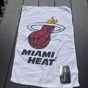 MIAMI HEAT ALL PURPOSE GOLF TAILGATE TOWEL 16"X25" HOOK AND GROMMET NBA - Picture 1 of 8
