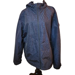 Old Navy Active Womens Raincoat Sz XL Grey Mesh Lined Hooded Jacket Windbreaker - Picture 1 of 21