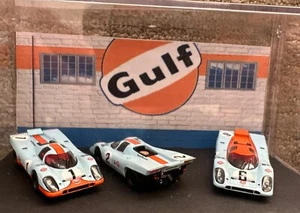 PERSONALIZADO GOLF Garaje DISPLAY CAJA 3 set PORSCHE 917K #2 '70 Daytona 24 Win +#1, #6 - Imagen 1 de 12
