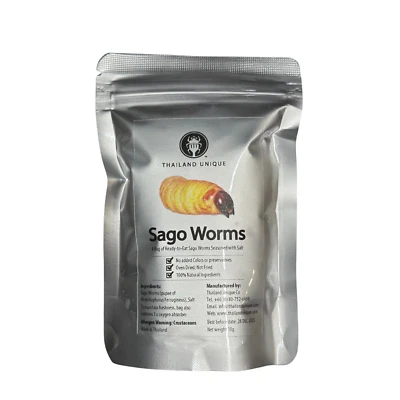 Thailand Unique Sago Worms Dried Insect Edible Bugs 10g Gag Gift