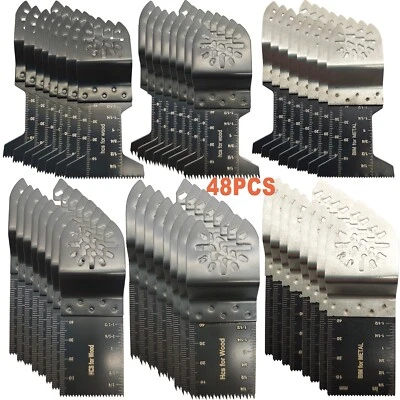 IMESHBEAN 48PCS Oscillating Saw Blades Multi Tool Wood Metal Cut Cutter Universal