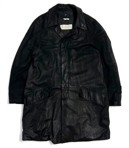 HERMÈS LUSSO Giacca Cappotto Uomo SERAPHIN HERMES Pelle Nera Pelle 46 Adatta a L