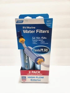 2-Pack CAMCO TastePURE KDF Carbon High Flow Inline RV/Marine Water Filter - NEW - Picture 1 of 4