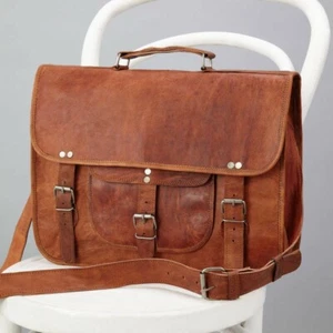 Vintage Leder Umhängetasche Laptop Herren Reise Neu Rucksack Braun Backpack O... - Bild 1 von 4