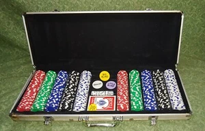 Striped Dice Clay Composite Poker Chips 5 colors Case About 100 Each Color (YT2) - Picture 1 of 6