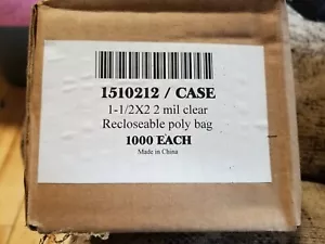 1 1/2" x 2" Ziplock Mini Bags 2mil Clear Reclosable Zip Lock Baggies 1000 Pc - Picture 1 of 1