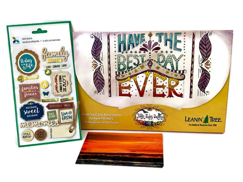 Leanin’ Tree Card Assortment Have Best Day Ever w/ Custom Postcard and Sticker  - Image 1 of 4