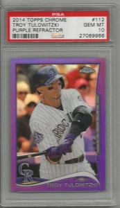 Topps Chrome Troy Tulowitzki Purple Refractor PSA 10 2014 - Imagen 1 de 2
